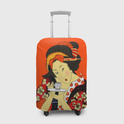 Чехол для чемодана 3D Японка гейша