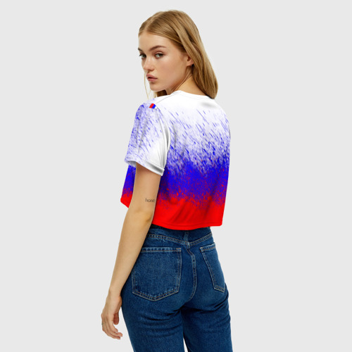 Женская футболка Crop-top 3D Россия (Краска), цвет 3D печать - фото 5