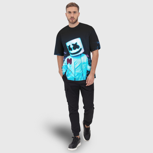 Мужская футболка oversize 3D Marshmello, цвет 3D печать - фото 5