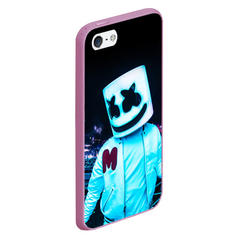 Чехол для iPhone 5/5S матовый Marshmello, цвет розовый - фото 3