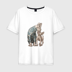 Сфинксы – Мужская футболка хлопок Oversize с принтом купить со скидкой в -16%