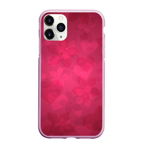 Чехол для iPhone 11 Pro Max матовый Любовь и счастье, цвет розовый