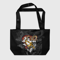Пляжная сумка 3D Китайские тигр и дракон
