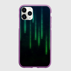 Чехол для iPhone 11 Pro матовый Программист строки кода матрица