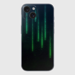 Чехол для iPhone 15 силиконовый с защитой камеры Программист строки кода матрица
