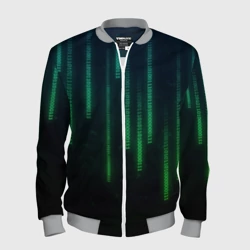 Мужской бомбер 3D Программист строки кода матрица