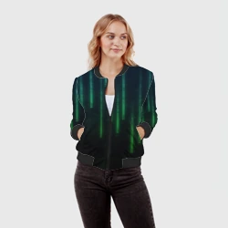 Женский бомбер 3D Программист строки кода матрица - фото 2