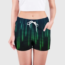 Женские шорты 3D Программист строки кода матрица - фото 2