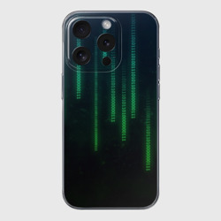 Чехол для iPhone 15 Pro силиконовый с защитой камеры Программист строки кода матрица