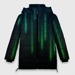 Женская зимняя куртка Oversize Программист строки кода матрица