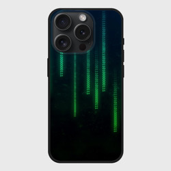 Чехол силиконовый для Apple iPhone 15 Pro матовый Программист строки кода матрица