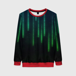 Женский свитшот 3D Программист строки кода матрица