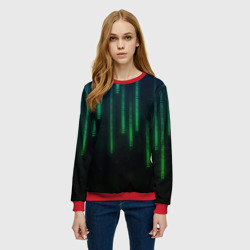 Женский свитшот 3D Программист строки кода матрица - фото 2