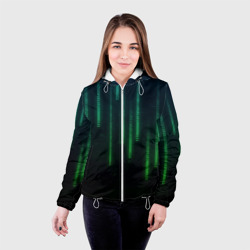Женская куртка 3D Программист строки кода матрица - фото 2