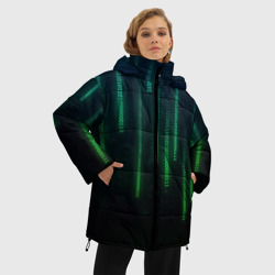 Женская зимняя куртка Oversize Программист строки кода матрица - фото 2