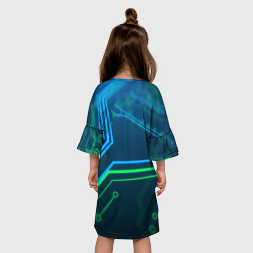 Детское платье 3D с принтом ПРОГРАММИСТ, вид сзади #2
