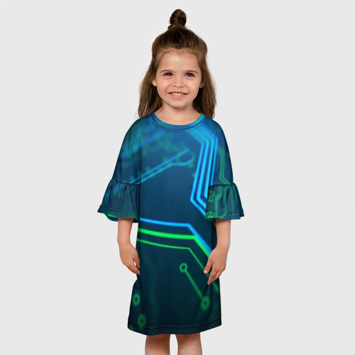Детское платье 3D с принтом ПРОГРАММИСТ, вид сбоку #3