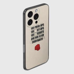 Чехол для iPhone 16 Pro силиконовый с защитой камеры Тренировка Сайтамы - фото 2