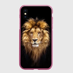 Чехол для iPhone XS Max матовый Лев - портрет