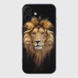 Чехол для iPhone 16 силиконовый с защитой камеры Лев - портрет