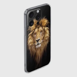 Чехол для iPhone 15 Pro силиконовый с защитой камеры Лев - портрет - фото 2