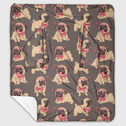 Плед с рукавами Мопсы в розовых очках