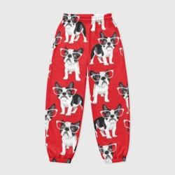 Женские джоггеры оверсайз 3D Французские бульдоги в очкаш