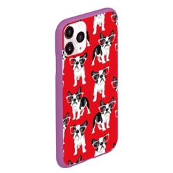 Чехол для iPhone 11 Pro Max матовый Французские бульдоги в очкаш - фото 2