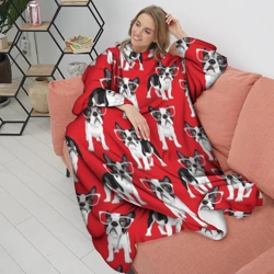 Плед с рукавами Французские бульдоги в очкаш - фото 2