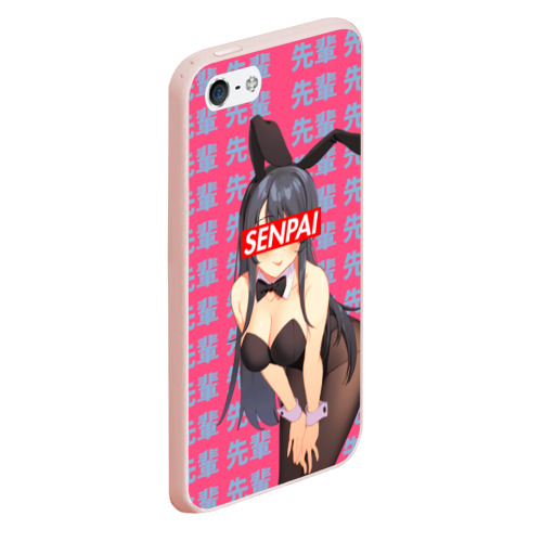 Чехол для iPhone 5/5S матовый Anime Senpai 6, цвет светло-розовый - фото 3