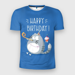 Мужская футболка 3D Slim Happy birthday!