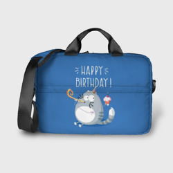 Сумка для ноутбука 3D Happy birthday - cat