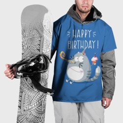 Накидка на куртку 3D Happy birthday - cat