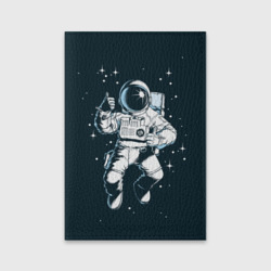 Обложка для паспорта матовая кожа Космонавт