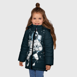 Зимняя куртка для девочек 3D Космонавт - фото 2