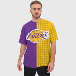 Мужская футболка oversize 3D Lakers 1 - фото 2
