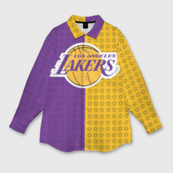 Мужская рубашка oversize 3D Lakers 1