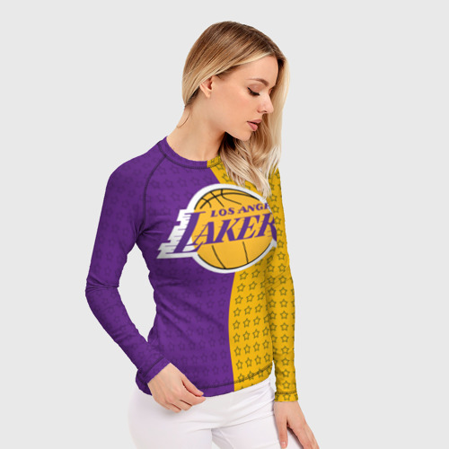 Женский рашгард 3D Lakers 1, цвет 3D печать - фото 3