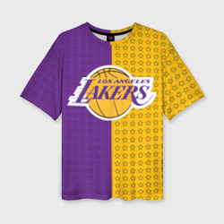 Женская футболка oversize 3D Lakers 1