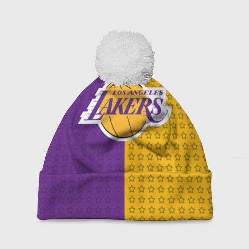 Шапка 3D c помпоном Lakers 1, цвет 3D печать