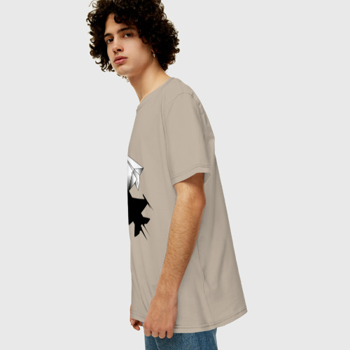 Мужская футболка хлопок Oversize с принтом ВВС, вид сбоку #3