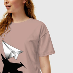 Женская футболка хлопок Oversize ВВС - фото 2