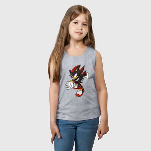 Детская майка хлопок Shadow Sonic 2, цвет меланж - фото 3
