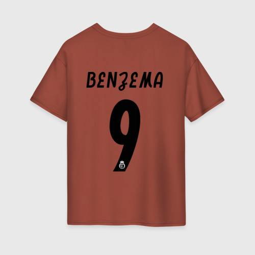 Женская футболка хлопок Oversize Benzema Real, цвет кирпичный - фото 2