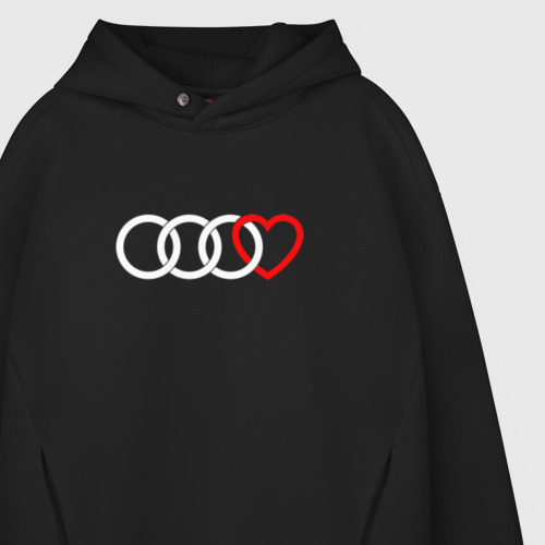 Мужское худи Oversize хлопок Audi, цвет черный - фото 4