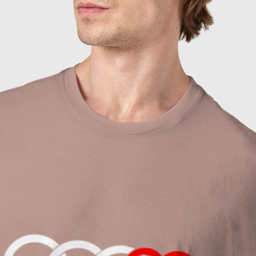 Мужская футболка хлопок Audi, цвет пыльно-розовый - фото 6