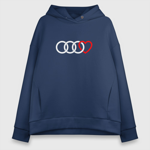 Женское худи Oversize хлопок Audi, цвет темно-синий