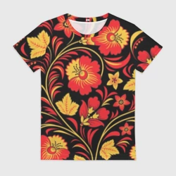 Женская футболка 3D Хохлома