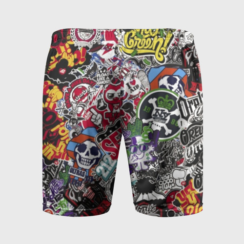 Мужские шорты спортивные Stickerbombing New York, цвет 3D печать - фото 2