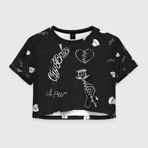 Женская футболка Crop-top 3D LIl Peep (Broken), цвет 3D печать